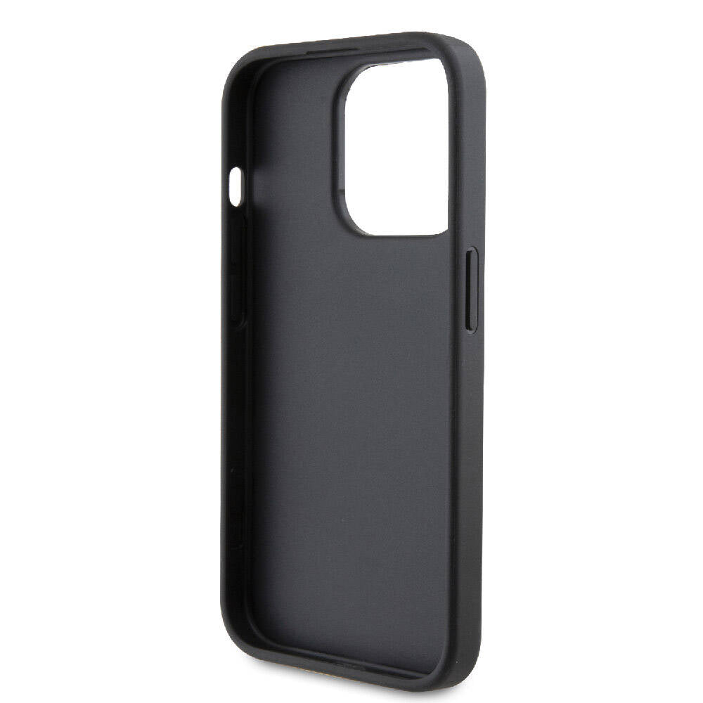 Apple iPhone 15 Pro Kılıf Karl Lagerfeld Orjinal Lisanslı Metal Logo Kartlıklı Saffiano Kapak