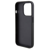 Apple iPhone 15 Pro Kılıf Karl Lagerfeld Orjinal Lisanslı Metal Yazı Logolu Dikişli Logo Arka Yüzey Kapitone Kapak