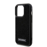 Apple iPhone 15 Pro Kılıf Karl Lagerfeld Taşlı Metal Logo Orjinal Lisanslı Kapak