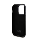 Apple iPhone 15 Pro Kılıf Karl Lagerfeld Taşlı Metal Logo Orjinal Lisanslı Kapak