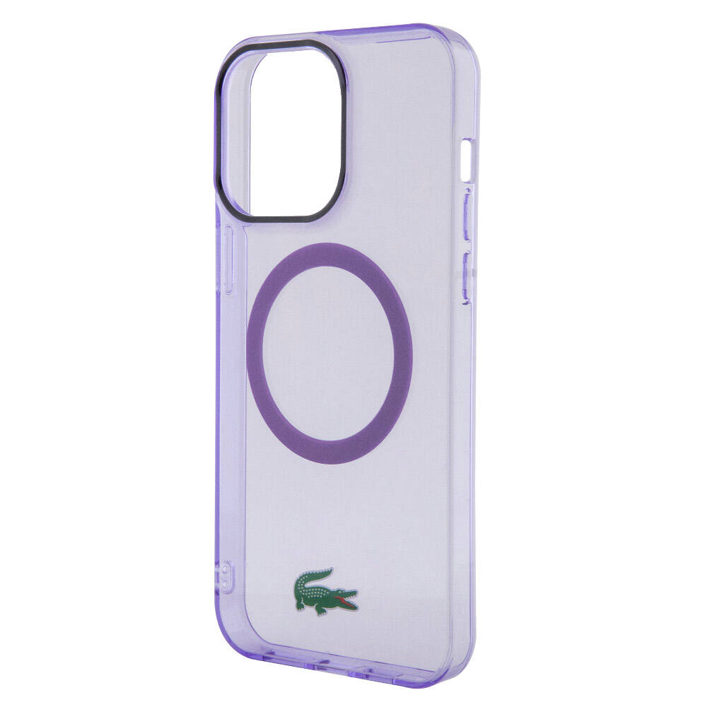 Apple iPhone 15 Pro Kılıf Lacoste Orjinal Lisanslı M-safe Şarj Özellikli İkonik Timsah Logolu Hard Parme Kapak