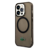 Apple iPhone 15 Pro Kılıf Lacoste Orjinal Lisanslı M-safe Şarj Özellikli Transparan Timsah Logo Baskılı Kapak