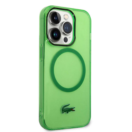 Apple iPhone 15 Pro Kılıf Lacoste Orjinal Lisanslı M-safe Şarj Özellikli Transparan Timsah Logo Baskılı Kapak