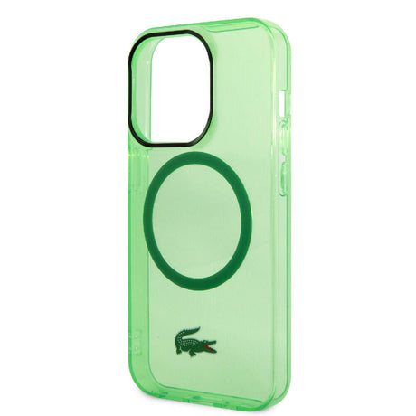 Apple iPhone 15 Pro Kılıf Lacoste Orjinal Lisanslı M-safe Şarj Özellikli Transparan Timsah Logo Baskılı Kapak