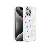 Apple iPhone 15 Pro Kılıf M-Safe Şarj Özellikli Şeffaf Zore Folk Sert Kapak