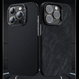 Apple iPhone 15 Pro Kılıf M-safe Özellikli Karbon Fiber Benks Essential ArmorAir 600D Kevlar Kapak