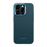 Apple iPhone 15 Pro Kılıf M-safe Şarj Özellikli 1500D Aramid Fiber Pitaka Military-Grade Classic Serisi Black-Grey Twill Kapak