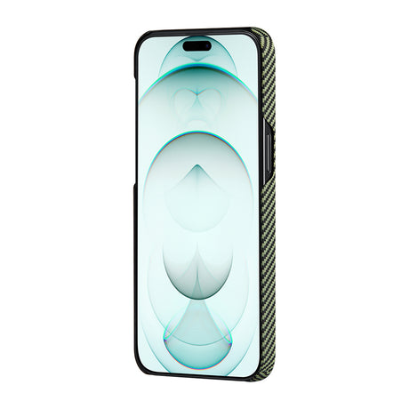 Apple iPhone 15 Pro Kılıf M-safe Şarj Özellikli 600D Aramid Fiber Pitaka Tactile Woven Orchestra Serisi Overture Kapak
