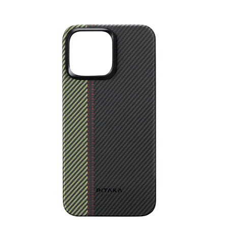 Apple iPhone 15 Pro Kılıf M-safe Şarj Özellikli 600D Aramid Fiber Pitaka Tactile Woven Orchestra Serisi Overture Kapak