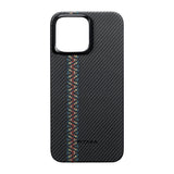 Apple iPhone 15 Pro Kılıf M-safe Şarj Özellikli 600D Aramid Fiber Pitaka Tactile Woven Orchestra Serisi Rhapsody Kapak