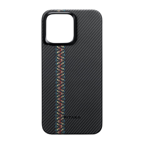 Apple iPhone 15 Pro Kılıf M-safe Şarj Özellikli 600D Aramid Fiber Pitaka Tactile Woven Orchestra Serisi Rhapsody Kapak