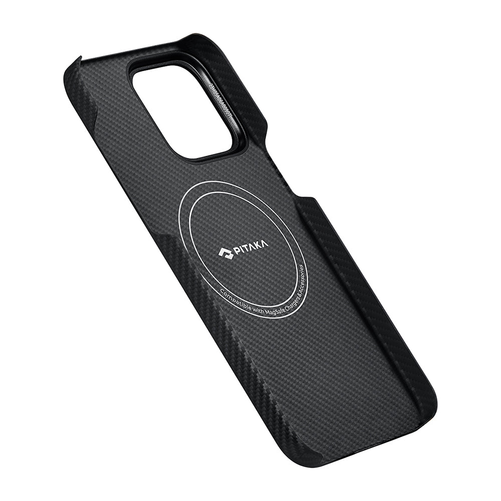 Apple iPhone 15 Pro Kılıf M-safe Şarj Özellikli 600D Aramid Fiber Pitaka Tactile Woven Orchestra Serisi Rhapsody Kapak