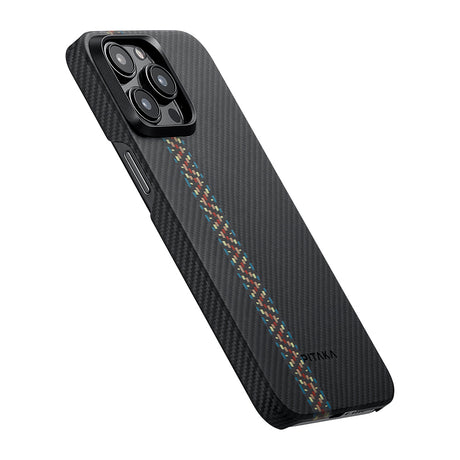 Apple iPhone 15 Pro Kılıf M-safe Şarj Özellikli 600D Aramid Fiber Pitaka Tactile Woven Orchestra Serisi Rhapsody Kapak