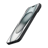 Apple iPhone 15 Pro Kılıf M-safe Şarj Özellikli 600D Aramid Fiber Pitaka Ultra-Slim Classic Serisi Black-Grey Twill Kapak