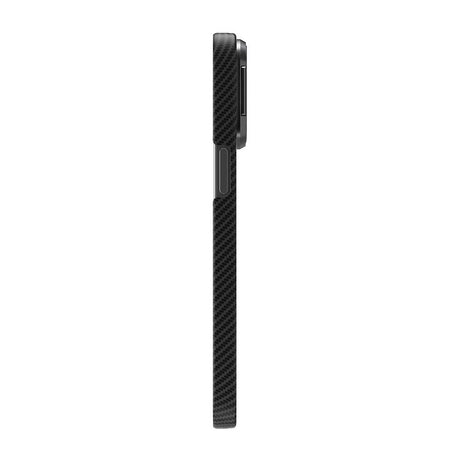 Apple iPhone 15 Pro Kılıf M-safe Şarj Özellikli 600D Kevlar Zore Krek Karbon Standlı Kapak