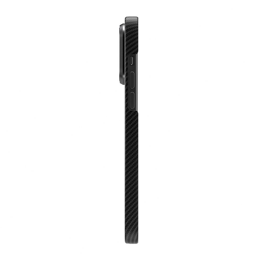 Apple iPhone 15 Pro Kılıf M-safe Şarj Özellikli 600D Kevlar Zore Krek Karbon Standlı Kapak