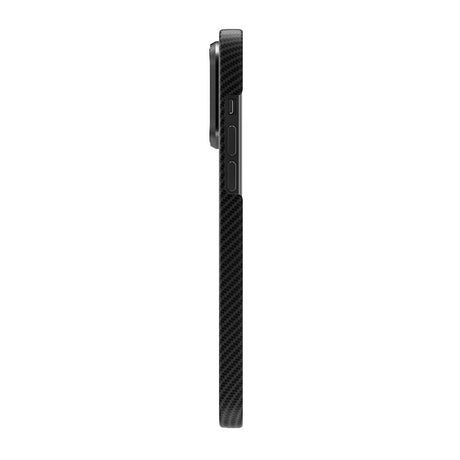 Apple iPhone 15 Pro Kılıf M-safe Şarj Özellikli 600D Kevlar Zore Krek Karbon Standlı Kapak