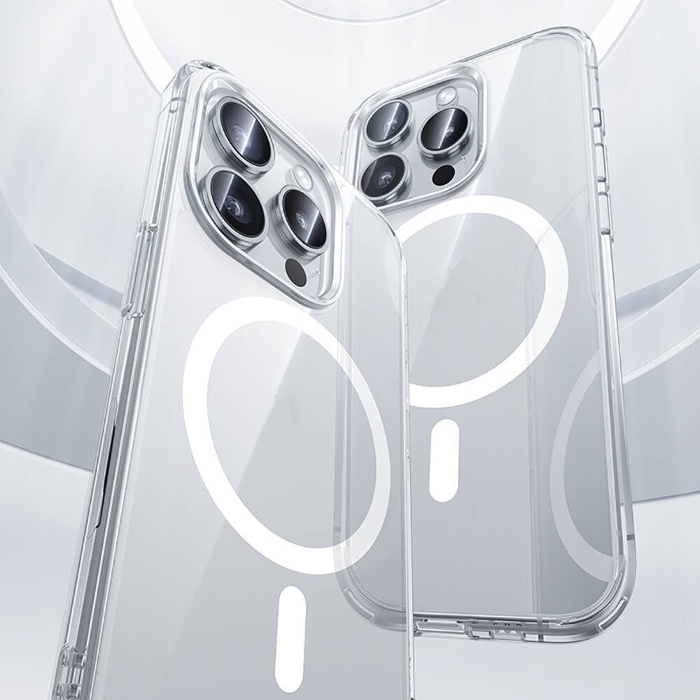 Apple iPhone 15 Pro Kılıf M-safe Şarj Özellikli Airbagli Şeffaf Benks LucentPro Serisi Kapak