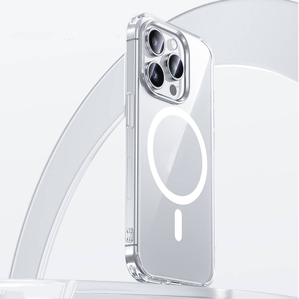 Apple iPhone 15 Pro Kılıf M-safe Şarj Özellikli Airbagli Şeffaf Benks LucentPro Serisi Kapak