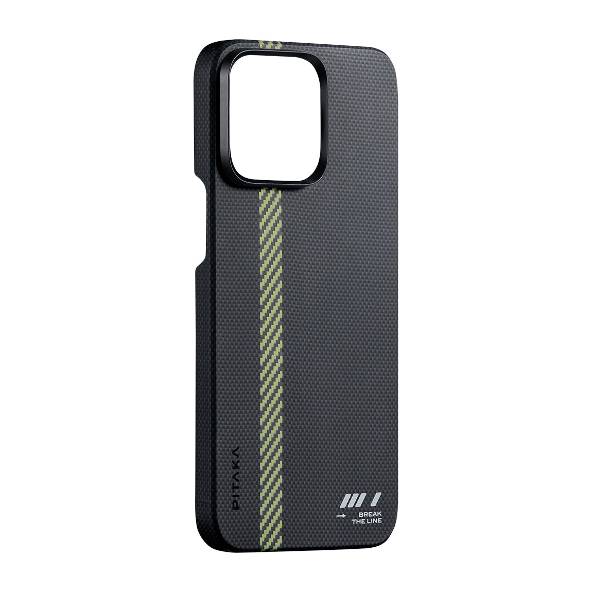 Apple iPhone 15 Pro Kılıf M-safe Şarj Özellikli Aramid Fiber Pitaka Tactile Woven Break The Line Kapak