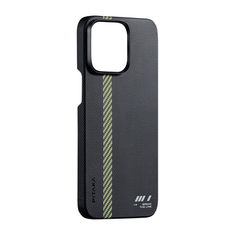 Apple iPhone 15 Pro Kılıf M-safe Şarj Özellikli Aramid Fiber Pitaka Tactile Woven Break The Line Kapak