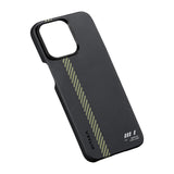 Apple iPhone 15 Pro Kılıf M-safe Şarj Özellikli Aramid Fiber Pitaka Tactile Woven Break The Line Kapak