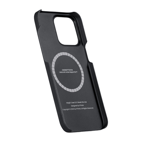 Apple iPhone 15 Pro Kılıf M-safe Şarj Özellikli Aramid Fiber Pitaka Tactile Woven Break The Line Kapak