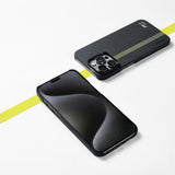Apple iPhone 15 Pro Kılıf M-safe Şarj Özellikli Aramid Fiber Pitaka Tactile Woven Break The Line Kapak