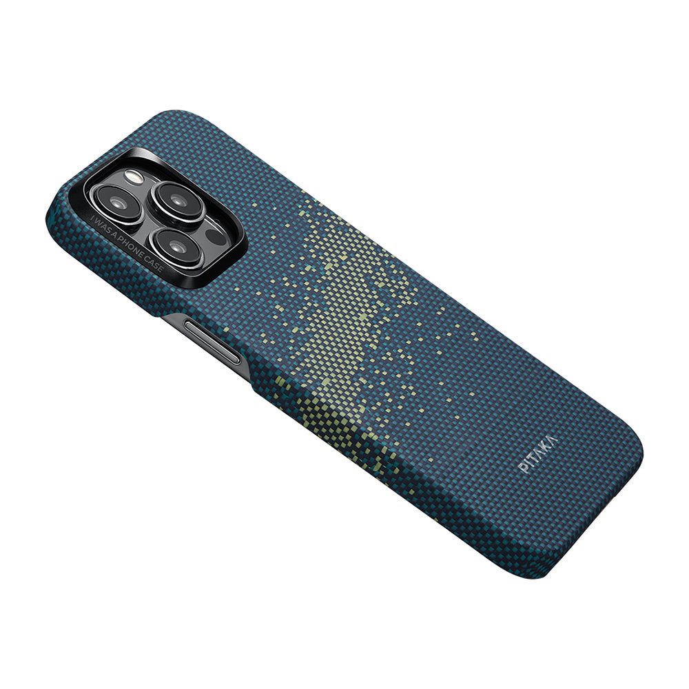 Apple iPhone 15 Pro Kılıf M-safe Şarj Özellikli Aramid Fiber Pitaka Tactile Woven Starpeak Serisi Milky Way Galaxy Kapak