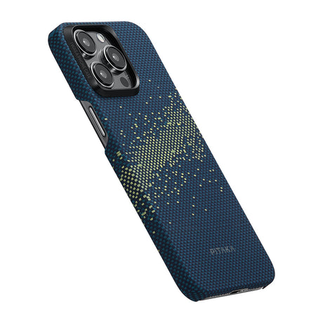 Apple iPhone 15 Pro Kılıf M-safe Şarj Özellikli Aramid Fiber Pitaka Tactile Woven Starpeak Serisi Milky Way Galaxy Kapak