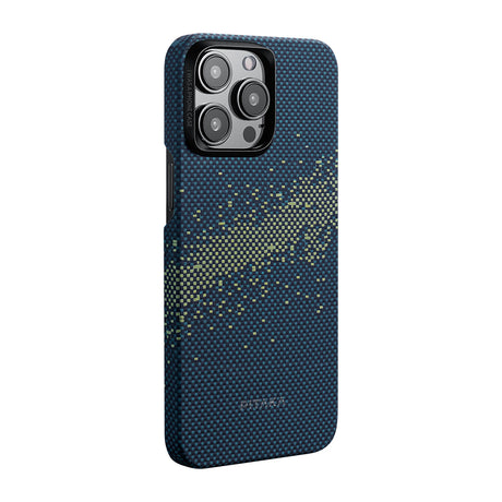 Apple iPhone 15 Pro Kılıf M-safe Şarj Özellikli Aramid Fiber Pitaka Tactile Woven Starpeak Serisi Milky Way Galaxy Kapak