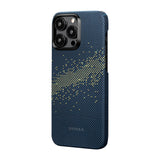 Apple iPhone 15 Pro Kılıf M-safe Şarj Özellikli Aramid Fiber Pitaka Tactile Woven Starpeak Serisi Milky Way Galaxy Kapak