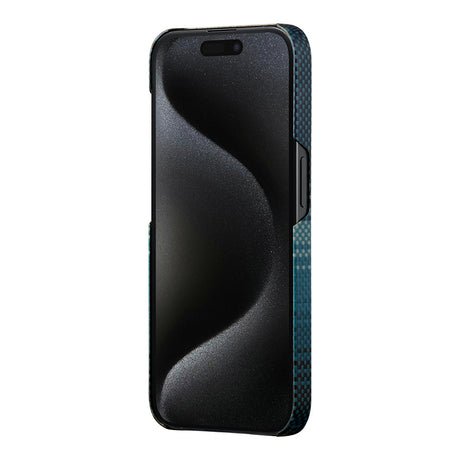 Apple iPhone 15 Pro Kılıf M-safe Şarj Özellikli Aramid Fiber Pitaka Tactile Woven Sunset-Moonrise Serisi Moonrise Kapak