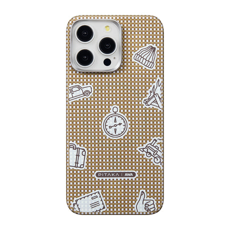 Apple iPhone 15 Pro Kılıf M-safe Şarj Özellikli Awa Tasarımlı 1500D Aramid Fiber Pitaka Ultra-Slim Classic Serisi Canyon Kapak