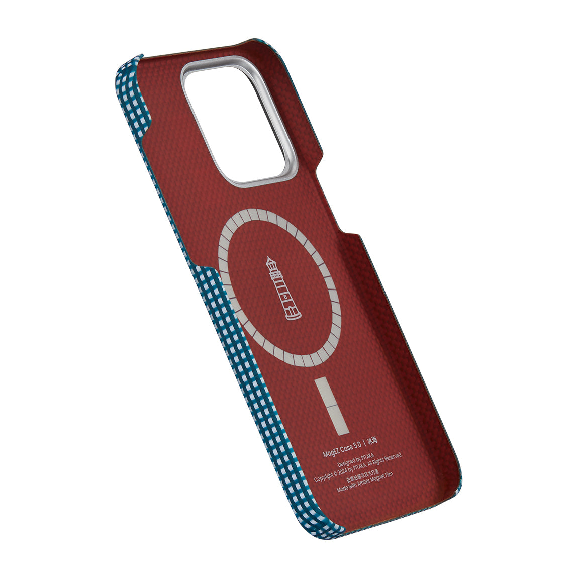 Apple iPhone 15 Pro Kılıf M-safe Şarj Özellikli Awa Tasarımlı 1500D Aramid Fiber Pitaka Ultra-Slim Classic Serisi Ocean Kapak