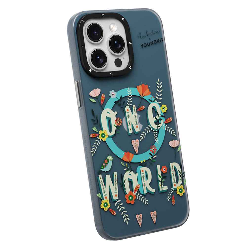 Apple iPhone 15 Pro Kılıf M-safe Şarj Özellikli Bee Brown Tasarımlı Youngkit Colorful Life Serisi Kapak