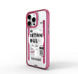 Apple iPhone 15 Pro Kılıf M-safe Şarj Özellikli Bilet Desenli Wiwu Turkey B Serisi Kapak