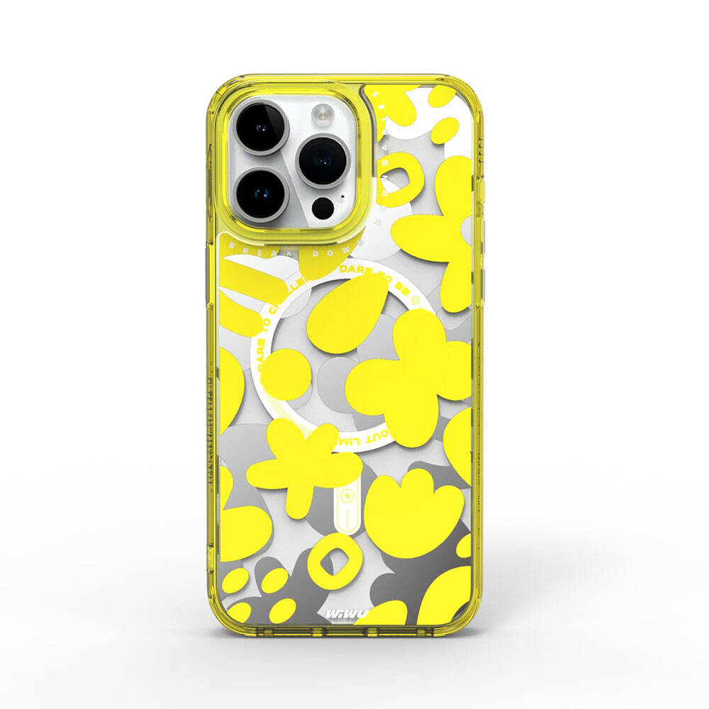 Apple iPhone 15 Pro Kılıf M-safe Şarj Özellikli Boya Desenli Wiwu Fluorescent G Serisi Kapak