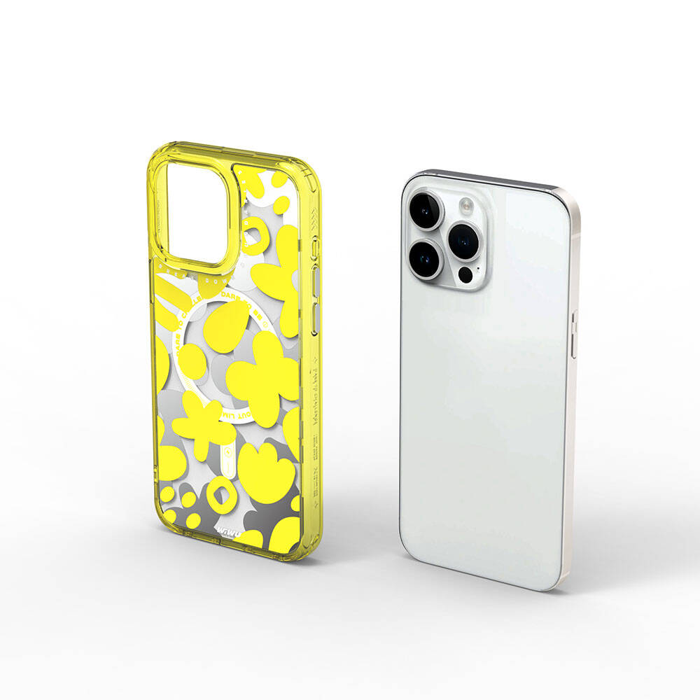 Apple iPhone 15 Pro Kılıf M-safe Şarj Özellikli Boya Desenli Wiwu Fluorescent G Serisi Kapak