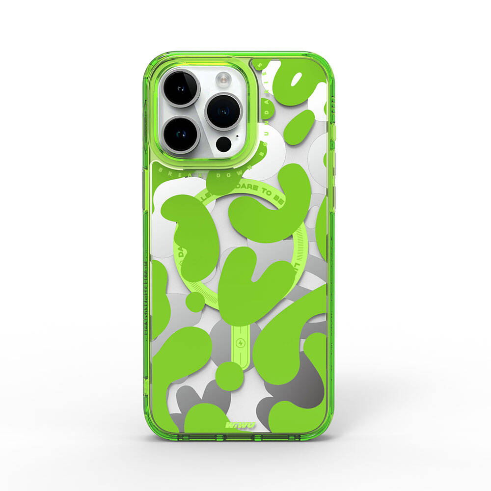 Apple iPhone 15 Pro Kılıf M-safe Şarj Özellikli Boya Desenli Wiwu Fluorescent G Serisi Kapak