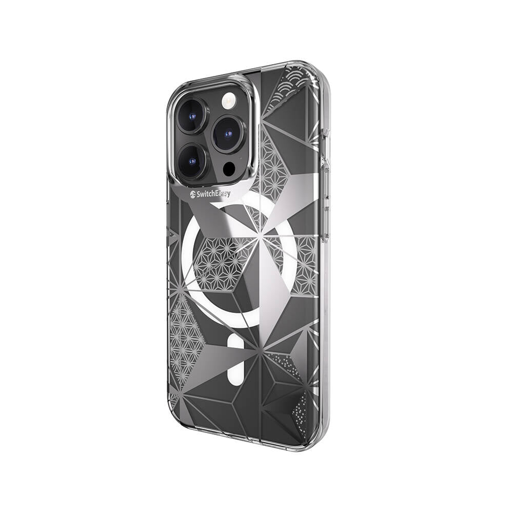 Apple iPhone 15 Pro Kılıf M-safe Şarj Özellikli Çift IMD Baskılı Lisanslı Switcheasy Artist-M Asanoha Kapak
