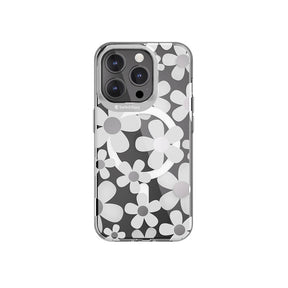 Apple iPhone 15 Pro Kılıf M-safe Şarj Özellikli Çift IMD Baskılı Lisanslı Switcheasy Artist-M Fleur Kapak
