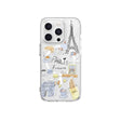 Apple iPhone 15 Pro Kılıf M-safe Şarj Özellikli Çizim Desenli Şok Önleyicili Şeffaf Lisanslı Switcheasy City-M Paris Kapak