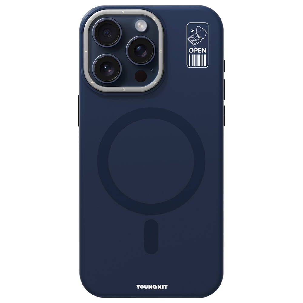 Apple iPhone 15 Pro Kılıf M-safe Şarj Özellikli Kamera Standlı Youngkit Bitty Cream Kapak