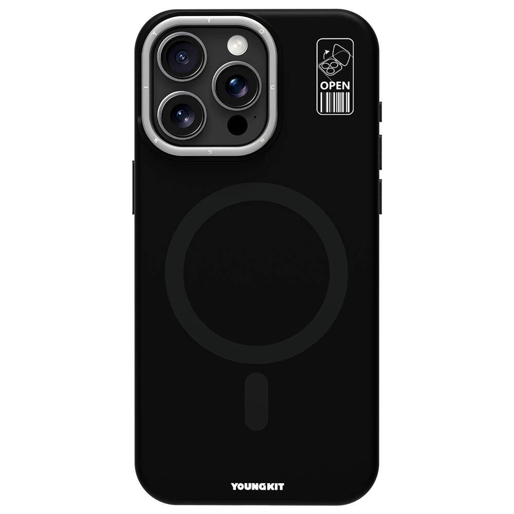 Apple iPhone 15 Pro Kılıf M-safe Şarj Özellikli Kamera Standlı Youngkit Bitty Cream Kapak