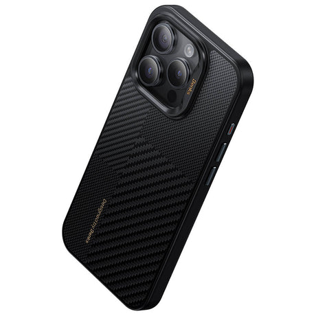 Apple iPhone 15 Pro Kılıf M-safe Şarj Özellikli Karbon Fiber Benks Montage Hybrid ArmorPro Kevlar Kapak