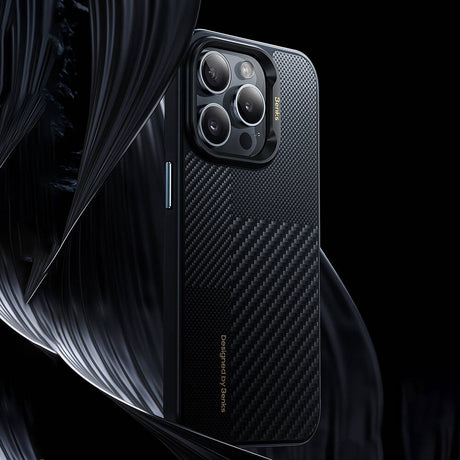 Apple iPhone 15 Pro Kılıf M-safe Şarj Özellikli Karbon Fiber Benks Montage Hybrid ArmorPro Kevlar Kapak