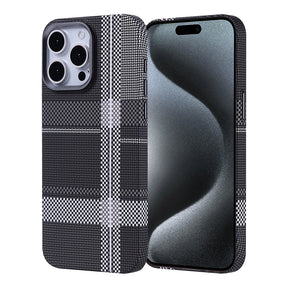 Apple iPhone 15 Pro Kılıf M-safe Şarj Özellikli Karbon Fiber Görünümlü Zore Nekst Kapak