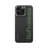 Apple iPhone 15 Pro Kılıf M-safe Şarj Özellikli Lumintex Teknolojili Fosforlu Aramid Fiber Pitaka Tactile Woven Aries Serisi Kapak