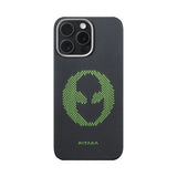 Apple iPhone 15 Pro Kılıf M-safe Şarj Özellikli Lumintex Teknolojili Fosforlu Aramid Fiber Pitaka Tactile Woven Aries Serisi Kapak
